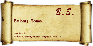Bakay Soma névjegykártya